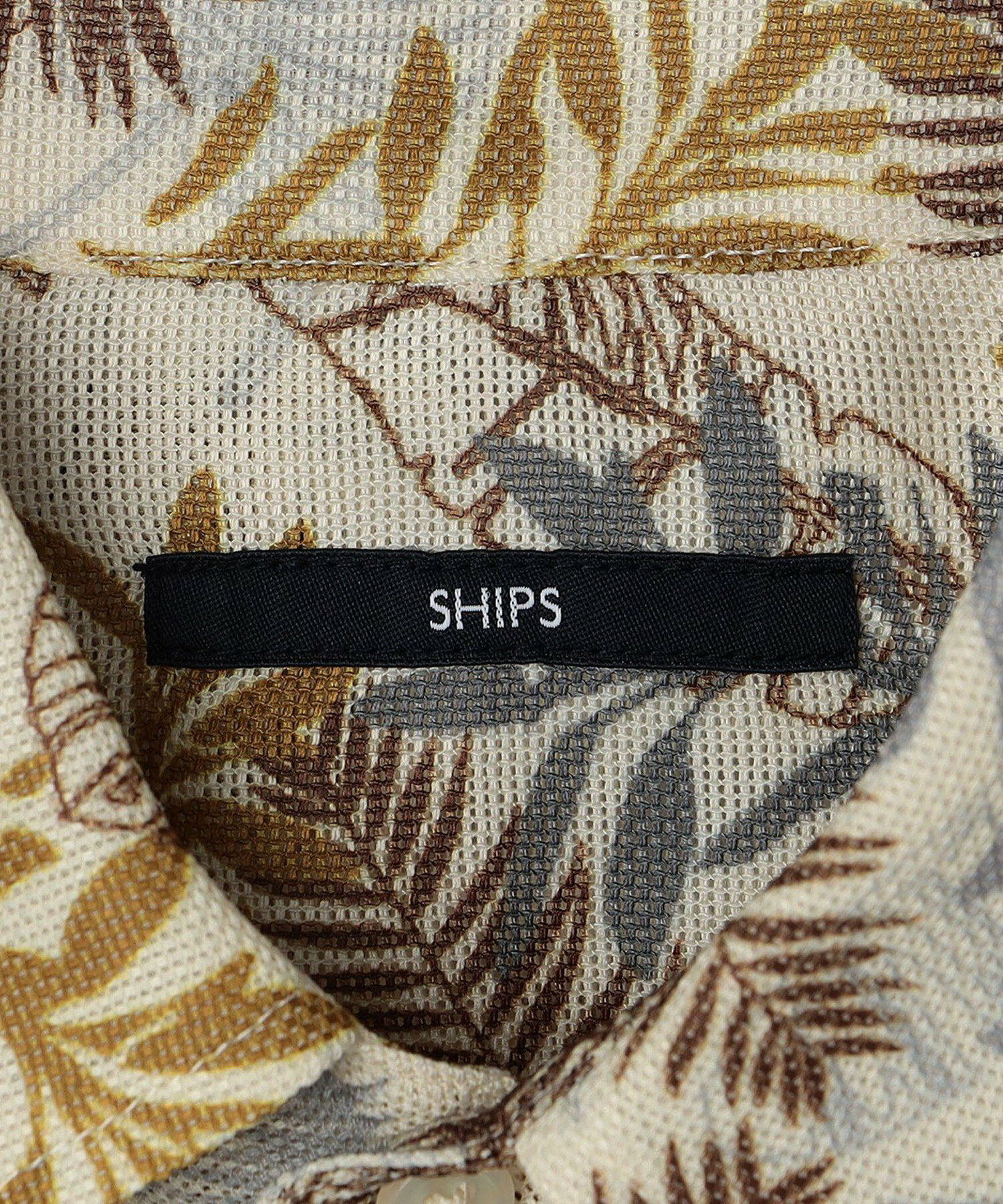 SHIPS: メッシュ プリント レギュラーカラー ショートスリーブ シャツ